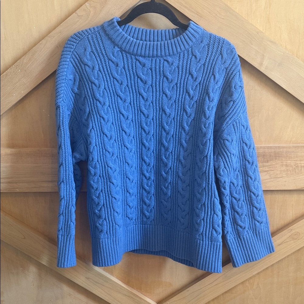 Amazon Women's Blue Cable Knit Sweater
